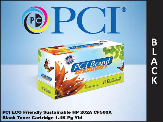 PCI Brand ECO-Friendly Reman HP 202A CF500A Black Toner Cartridge 1400 Page Yield for HP Color LaserJet Pro M254, M254dw, M280, M281, M281cdw, M281fdw