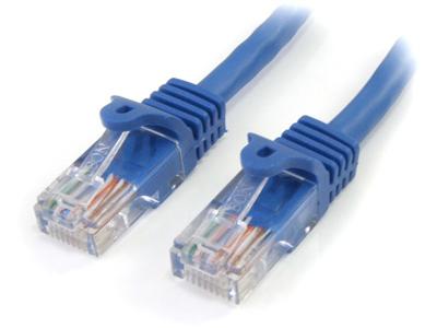 StarTech.com 3 ft. (0.9 m) Cat5e Ethernet Cable - Power Over Ethernet - Snagless - Blue - Ethernet Network Cable (RJ45PATCH3) - patch cable - 3 ft - blue