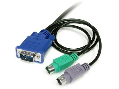 StarTech.com 3-in-1 Ultra Thin PS/2 KVM Cable - Keyboard / video / mouse (KVM) cable - PS/2, HD-15 (VGA) (M) to HD-15 (VGA) (M) - 6 ft - SVECON6 - keyboard / video / mouse (KVM) cable - 6 ft