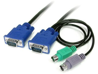StarTech.com 3-in-1 Ultra Thin PS/2 KVM Cable - Keyboard / video / mouse (KVM) cable - PS/2, HD-15 (VGA) (M) to HD-15 (VGA) (M) - 6 ft - SVECON6 - keyboard / video / mouse (KVM) cable - 6 ft