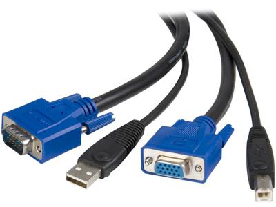StarTech.com 10 ft 2-in-1 Universal USB KVM Cable - 10ft VGA KVM Cable - 10ft USB KVM Cable - 10ft KVM Switch Cable (SVUSB2N1_10) - video / USB cable - 10 ft
