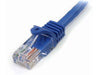 StarTech.com Cat5e Ethernet Cable10 ft - Blue - Patch Cable - Snagless Cat5e Cable - Network Cable - Ethernet Cord - Cat 5e Cable - 10ft - patch cable - 10 ft - blue
