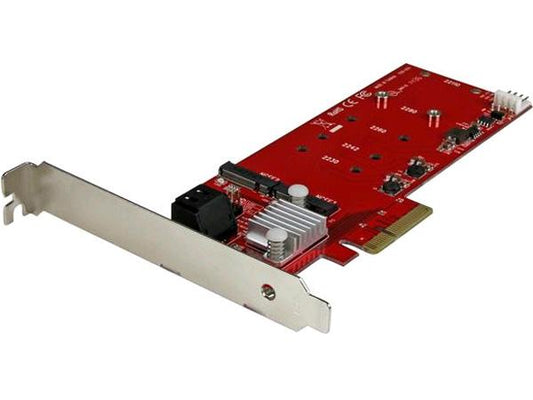 StarTech.com 2x M.2 NGFF SSD RAID Controller Card plus 2x SATA III Ports - PCIe - Two Slot PCI Express M.2 RAID Card plus Two SATA Ports (PEXM2SAT3422) - storage controller (RAID) - M.2 Card / SATA 6Gb/s - PCIe 2.0 x2