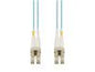 11m LC to LC Aqua OM4 Duplex OFNR (Riser-Rated) Fiber Patch Cable