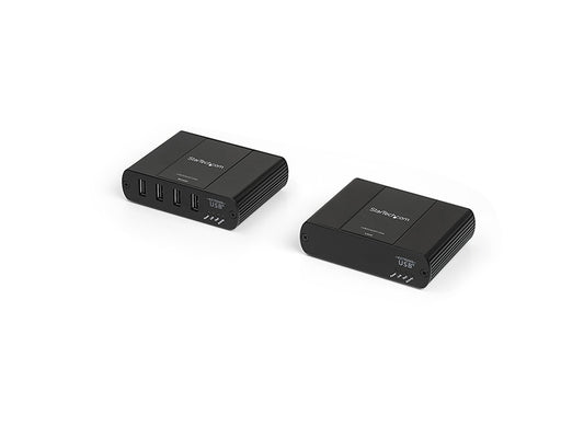 StarTech.com 4 Port USB 2.0 Extender over Ethernet/IP Network Hub, Up to 330ft (100m), Hi-Speed USB over Gigabit LAN or Direct Cat5e/Cat6 Cable (RJ45) Extender Adapter, USB Extender Kit - Power/Link/Activity LEDs (USB2G4LEXT2NA) - USB extender - USB 2.0