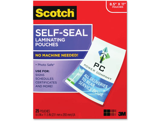 Scotch - 25-pack - self-seal laminating pouches - Letter - lamination pouches