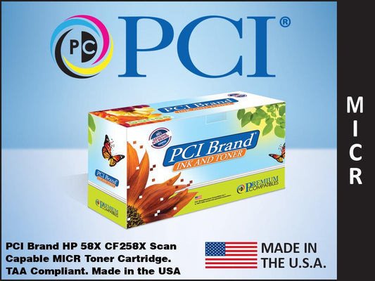 PCI Brand ECO-Friendly Reman HP 58X CF258X Scan Capable MICR Toner Cartridge 10K for HP LaserJet Pro M404, Pro M428 series. (NO TONER LEVEL INDICATOR)