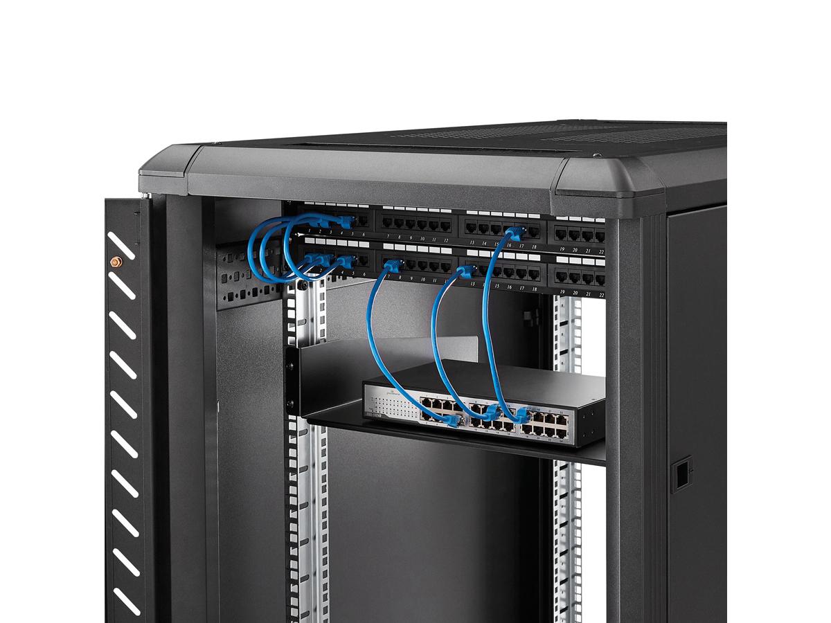StarTech.com 2U Fixed Server Rack Mount Shelf, 16in Deep Steel Universal Cantilever Tray for 19" AV/Data/Network Equipment Rack with Cage Nuts & Screws, 44lbs Weight Capacity, 60" Deep - 2U Network Rack Shelf (CABSHELF) - rack shelf