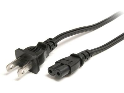 StarTech.com 6ft (2m) Laptop Power Cord, NEMA 1-15P to C7, 10A 125V, 18AWG, Notebook/Laptop Replacement Cord, Printer Power Cable, Laptop Charger Cord, NEMA 1-15P to IEC 60320 C7 - Power Brick Cord - power cable - 6 ft