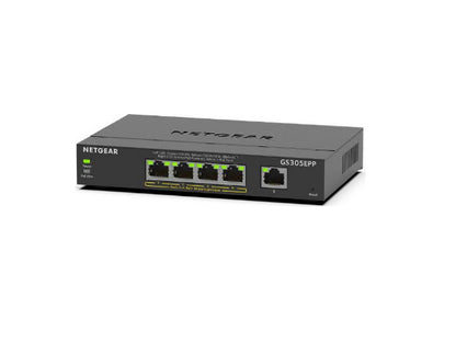 5-Port Gig Eth Hi-Power PoE+ Smart Mngd