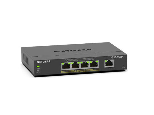 5-Port Gig Eth Hi-Power PoE+ Smart Mngd
