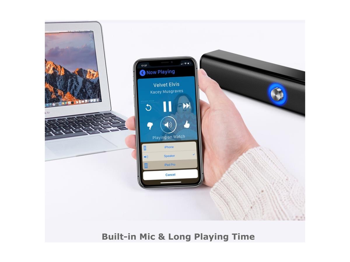 Bluetooth/Aux 10W x2 Powered Sound Bar