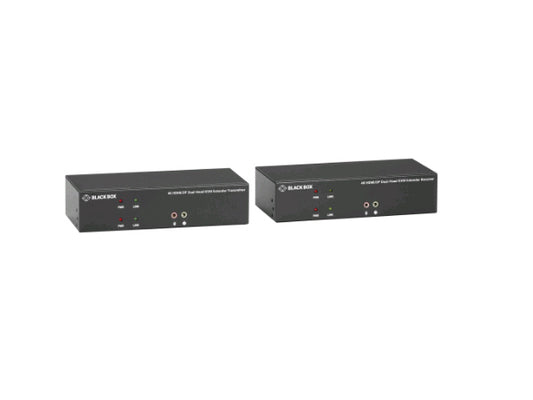 Black Box KVX Series KVM Extender over CATx - 4K, Dual-Head, HDMI/DisplayPort, USB 2.0, Serial, Audio, Local Video - KVM / audio / serial / USB extender - TAA Compliant