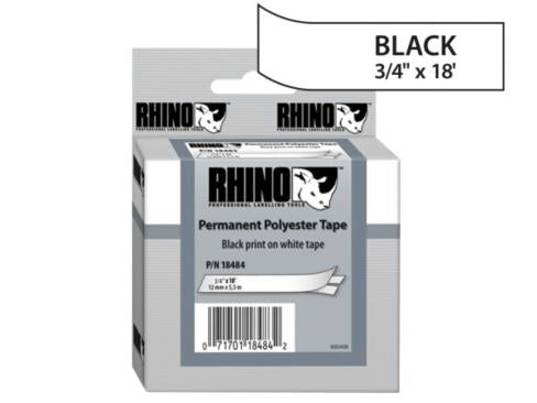 RHINO 3/4 WHITE PERMANENT POLY LABELS