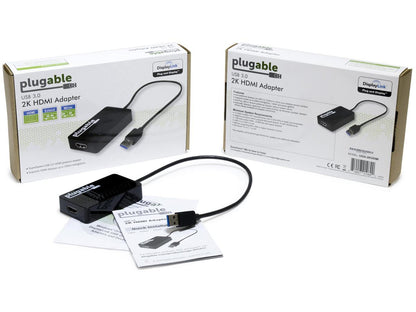 Plugable USB 3.0 to HDMI Video Graphics Adapter with Audio for Multiple Monitors up to 2560x1440 Supports Windows 11, 10, 8.1, 7, XP, and Mac