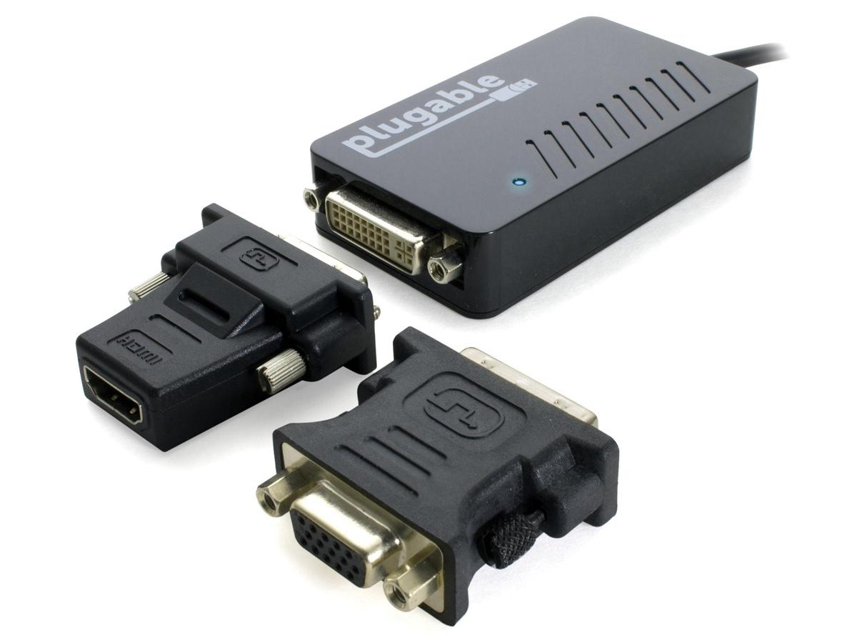 Plugable USB 3.0 to DVI/VGA/HDMI Video Graphics Adapter for Multiple Monitors up to 2048x1152 Supports Windows 11, 10, 8.1, 7, XP