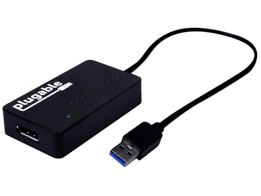 Plugable USB 3.0 to DisplayPort 4K UHD Video Graphics Adapter for Multiple Monitors up to 3840x2160 Supports Windows 11, 10, 8.1, 7, and macOS