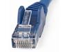 StarTech.com 1ft (30cm) LSZH CAT6 Ethernet Cable, 10 Gigabit Snagless RJ45 100W PoE Patch Cord, CAT 6 10GbE UTP Network Cable w/Strain Relief, Blue/Fluke Tested/ETL/Low Smoke Zero Halogen - Category 6, 24AWG (N6LPATCH1BL) - patch cable - 1 ft - blue