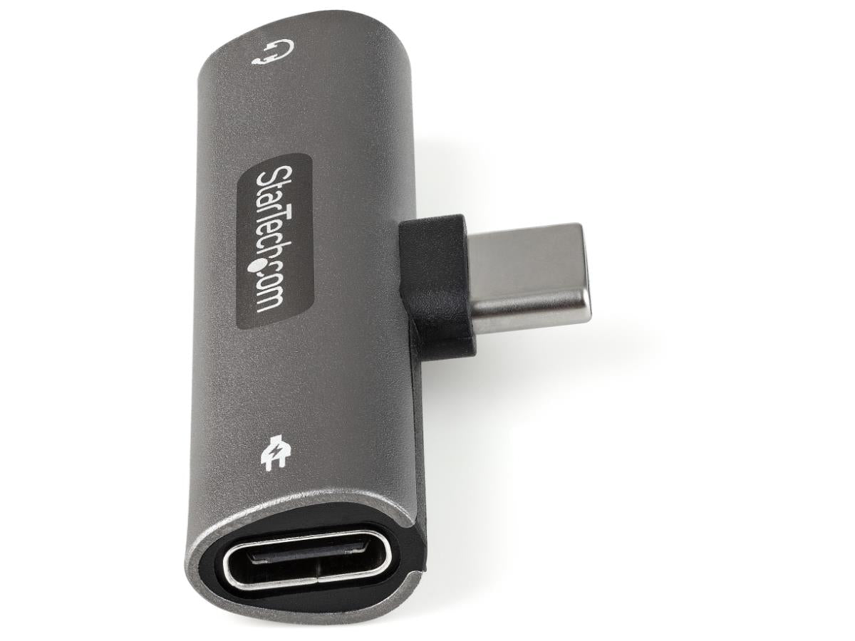 StarTech.com USB C Audio & Charge Adapter, USB-C Audio Adapter w/ 3.5mm TRRS Headphone/Headset Jack and 60W USB Type-C Power Delivery Pass-through Charger, For USB-C Phone/Tablet/Laptop - USB-C to Audio & Charging (CDP235APDM) - docking station - USB-C