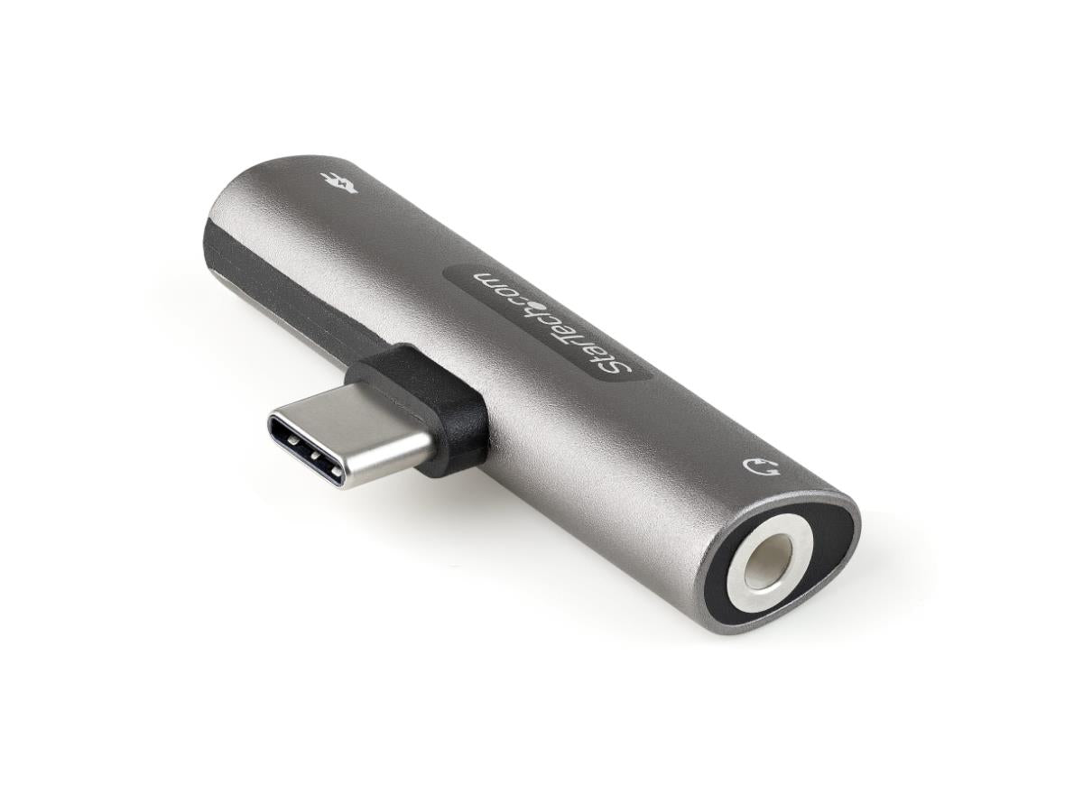 StarTech.com USB C Audio & Charge Adapter, USB-C Audio Adapter w/ 3.5mm TRRS Headphone/Headset Jack and 60W USB Type-C Power Delivery Pass-through Charger, For USB-C Phone/Tablet/Laptop - USB-C to Audio & Charging (CDP235APDM) - docking station - USB-C