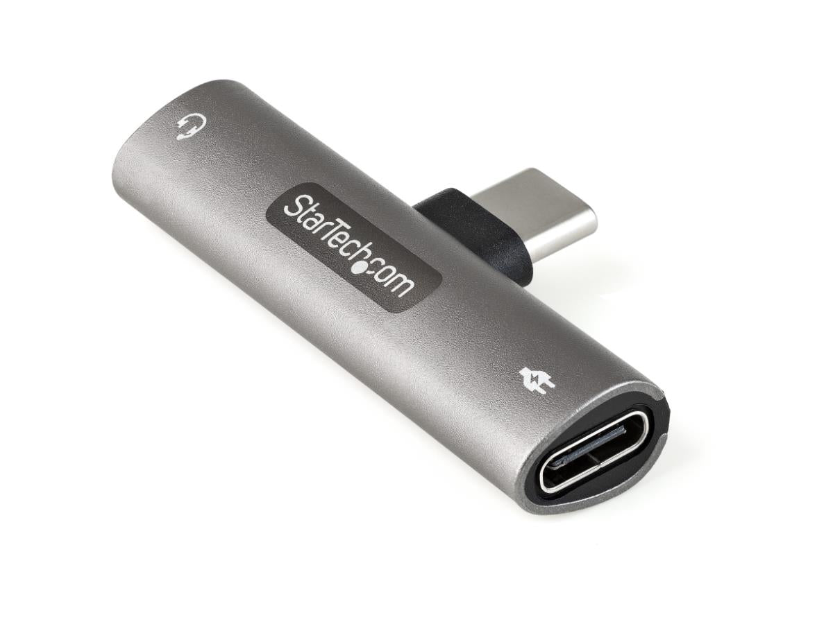 StarTech.com USB C Audio & Charge Adapter, USB-C Audio Adapter w/ 3.5mm TRRS Headphone/Headset Jack and 60W USB Type-C Power Delivery Pass-through Charger, For USB-C Phone/Tablet/Laptop - USB-C to Audio & Charging (CDP235APDM) - docking station - USB-C