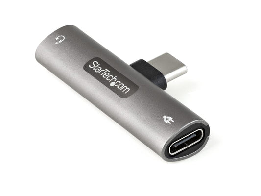 StarTech.com USB C Audio & Charge Adapter, USB-C Audio Adapter w/ 3.5mm TRRS Headphone/Headset Jack and 60W USB Type-C Power Delivery Pass-through Charger, For USB-C Phone/Tablet/Laptop - USB-C to Audio & Charging (CDP235APDM) - docking station - USB-C
