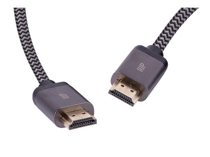 MONOPRICE 8K CERTIFIED BRAIDED ULTRA HIGH SPEED HDMI CABLE - HDMI 2.1_ 8K@60HZ_ 48GBPS_ CL2 IN-WALL RATED_ 26AWG_ 15FT_ BLACK