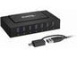 Plugable 7-in-1 USB Charging Hub with Data Transfer for Laptops with USB-C or USB 3.0 - Multiport Charging and USB Data Transfer - 60W Power Adapter