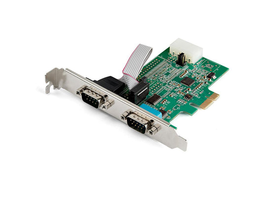 StarTech.com 2-port PCI Express RS232 Serial Adapter Card, PCIe RS232 Serial Host Controller Card, PCIe to Dual Serial DB9 COM Port Card, 16950 UART, Expansion Card, Windows, macOS, Linux - Full/Low-Profile (PEX2S953) - serial adapter - PCIe - RS-232 x 2