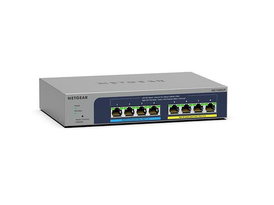 The NETGEAR MS108EUP Ultra60 PoE++ Multi-Gigabit Ethernet Plus Switch offers 230W