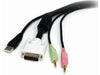 StarTech.com 6 ft 4-in-1 USB DVI KVM Cable with Audio and Microphone - DVI KVM Cable - USB KVM Cable - KVM Switch Cable (USBDVI4N1A6) - keyboard / video / mouse / audio extension cable - 6 ft