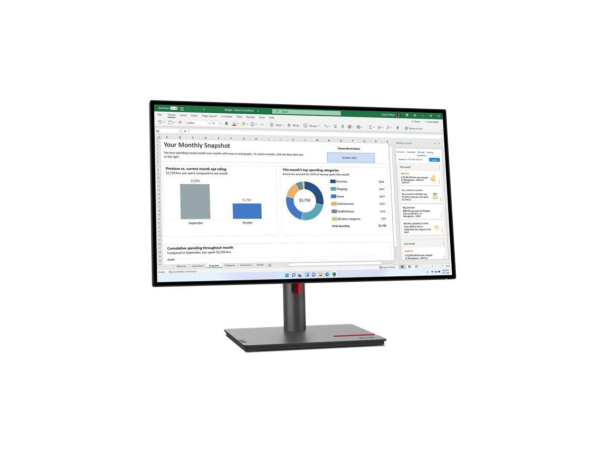 P27h-30, 27 inch QHD Docking monitor with IPS, HDR10, LTPS stand with phone slot