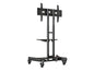 Atdec medium range TV/AV cart, supports displays 32 to 65", supports displays up to 99lbs, eight height settings, internal cable management, black