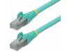 StarTech.com 35ft LSZH CAT6a Ethernet Cable, Aqua, 10 Gigabit Snagless RJ45 100W PoE Patch Cord, CAT 6A 10GbE 27AWG S/FTP Network Cable w/Strain Relief, Fluke Tested/ETL - Low Smoke Zero Halogen Category 6A (NLAQ-35F-CAT6A-PATCH)