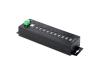 StarTech.com 10-Port Industrial USB 2.0 Hub, Rugged USB Hub w/15kV Air/8kV Contact ESD Level 4 Protection, DIN/Wall/Desk Mountable USB-A Hub, Multiport USB Hub with Locking Ports - Metal Construction (USB210AIND-USB-A-HUB) - hub - industrial
