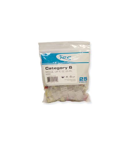 MODULE, CAT 6, EZ, 25 PK, WHITE