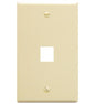 FACEPLATE, FLAT, 1-GANG, 1-PORT, ALMOND