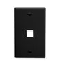 FACEPLATE, FLAT, 1-GANG, 1-PORT, BLACK