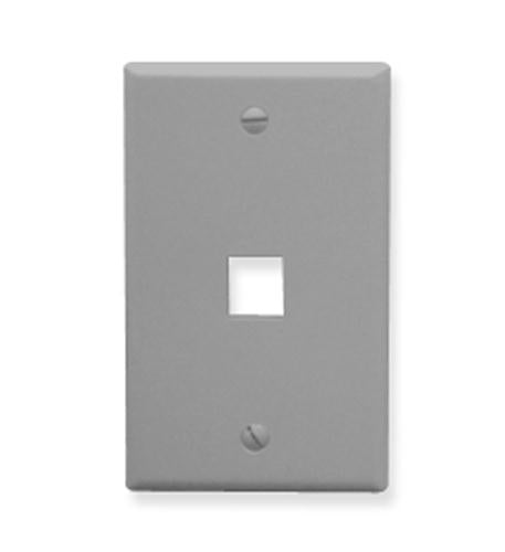 FACEPLATE, FLAT, 1-GANG, 1-PORT, GRAY