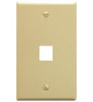 FACEPLATE, FLAT, 1-GANG, 1-PORT, IVORY