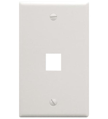 FACEPLATE, FLAT, 1-GANG, 1-PORT, WHITE