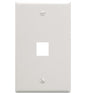 FACEPLATE, FLAT, 1-GANG, 1-PORT, WHITE