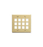 FACEPLATE, FLAT, 2-GANG, 12-PORT, IVORY