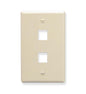 FACEPLATE, FLAT, 1-GANG, 2-PORT, ALMOND