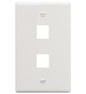 FACEPLATE, FLAT, 1-GANG, 2-PORT, WHITE
