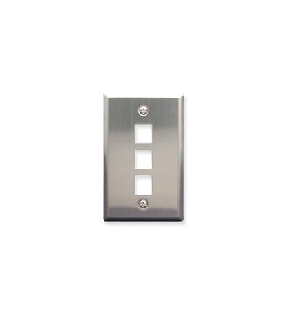 FACEPLATE, STAINLESS STEEL,1-GANG,3-PORT