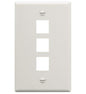 FACEPLATE, FLAT, 1-GANG, 3-PORT, WHITE
