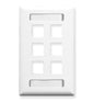 FACEPLATE, ID, 1-GANG, 6-PORT, WHITE