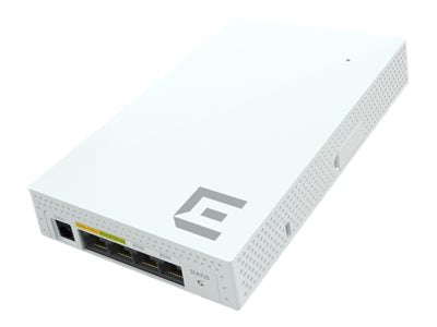 ExtremeCloud IQ Indoor WiFi6 Wallplate 2x2 radios with Dual 5GHz and 4 GE Ethernet ports with POE Out. Integrated light/power sensors BLE. AI/ML green