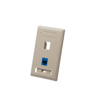 FACEPLATE, ID, 1-GANG, 2-PORT, IVORY